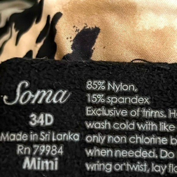 SOMA Mimi Demi Memory Foam Padded Underwire Leopard Cheetah Print Bra Sz 34D NEW - Picture 14 of 16